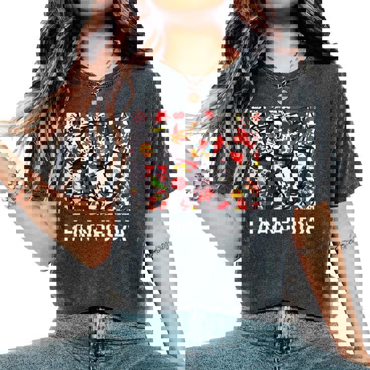 花札tシャツ 日本 カードゲーム レディースオーバーサイズコンフォートTシャツ