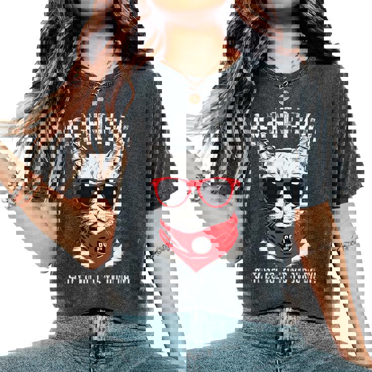 還暦祝い ねこ サングラス 父 男性 女性 母 猫好き 還暦 お祝い 60歳 おもしろ おもろい かっこいい レディースオーバーサイズコンフォートTシャツ