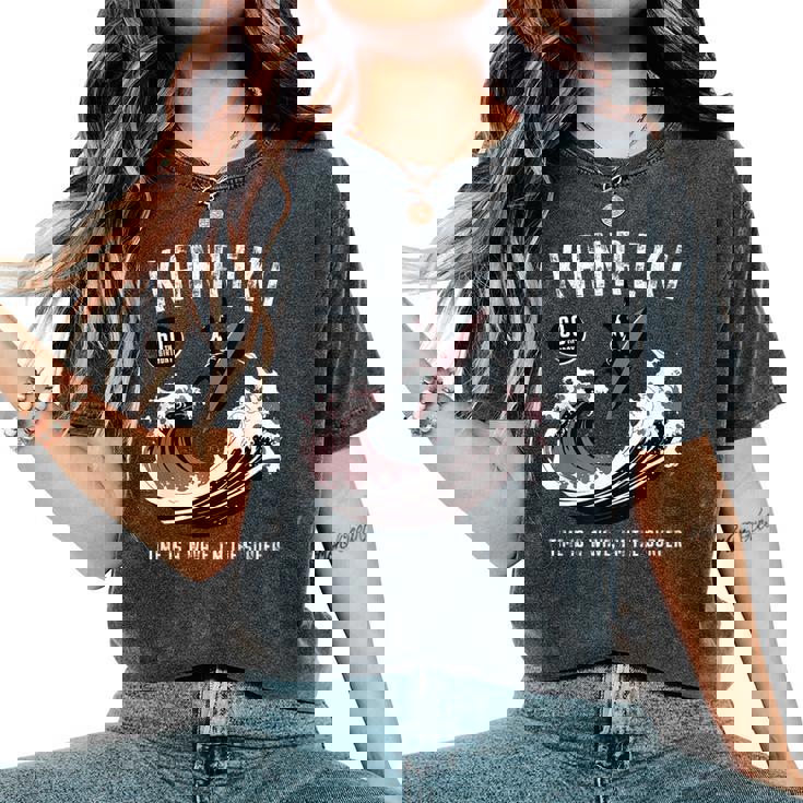 還暦祝い サーフィン 波 海好き 父 男性 女性 60歳 Time Is A Wave I'm Theurfer レディースオーバーサイズコンフォートTシャツ