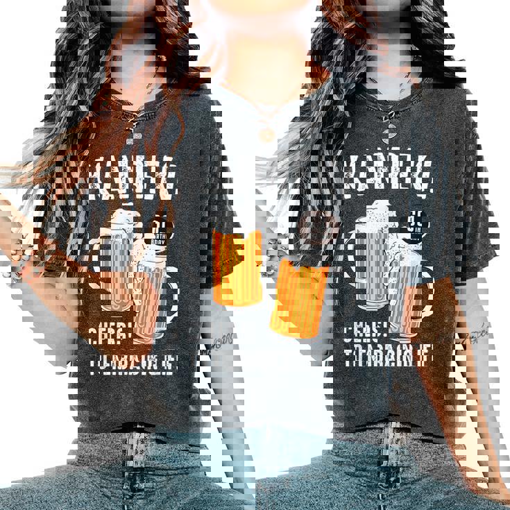 還暦祝い ビール好き 酒好き 父 母 男性 女性 60歳お祝い Cheers To Embracing Life レディースオーバーサイズコンフォートTシャツ