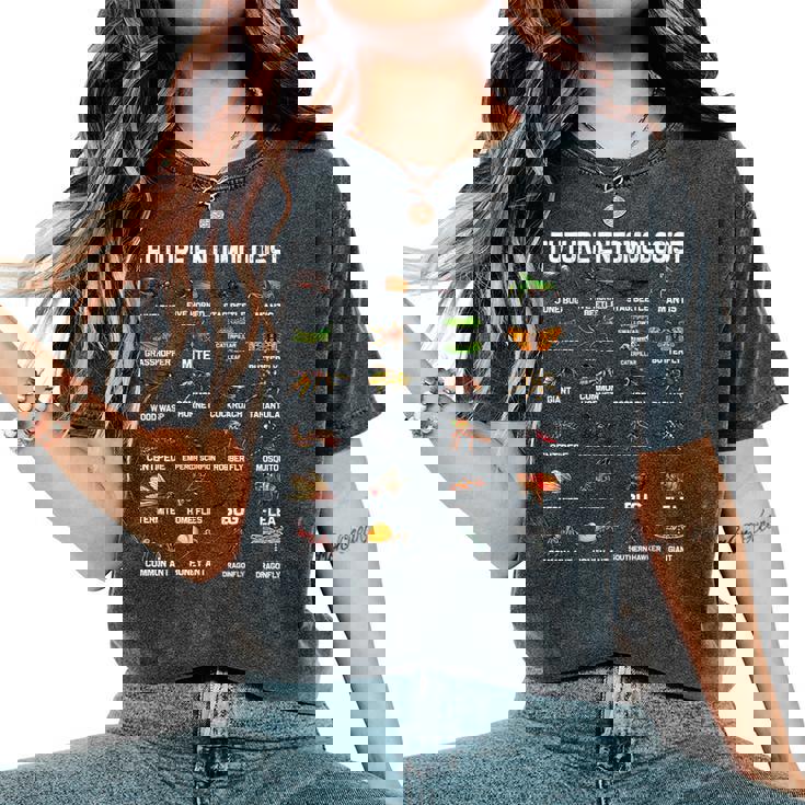 面白い昆虫学 虫虫好き 男性 女性 男の子 女の子 子供 レディースオーバーサイズコンフォートTシャツ