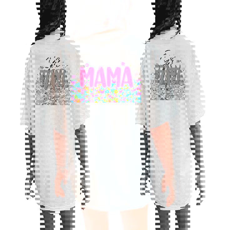 Floral Girl Mama Girl Mom Blessed Mama Vibes Mother's Day Women's Oversized Comfort T-Shirt Back Print