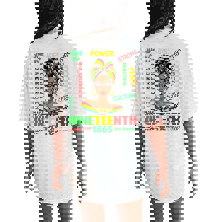 Junenth Girls 1865 African American Black Women's Oversized Comfort T-Shirt Back Print