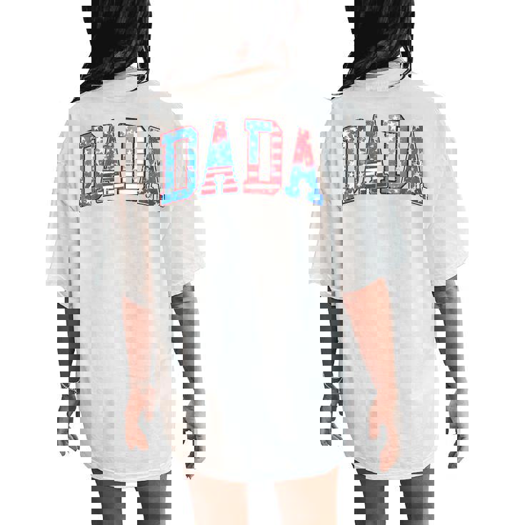 Mama Dada 4Th Of July American Family Matching Mom Dad Women's Oversized Comfort T-Shirt Back Print