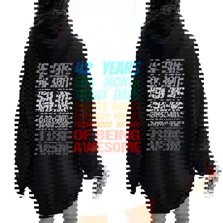 42歳 42歳 誕生日 女性 男性 42歳 誕生日 レディース オーバーサイズ パーカー バックプリント