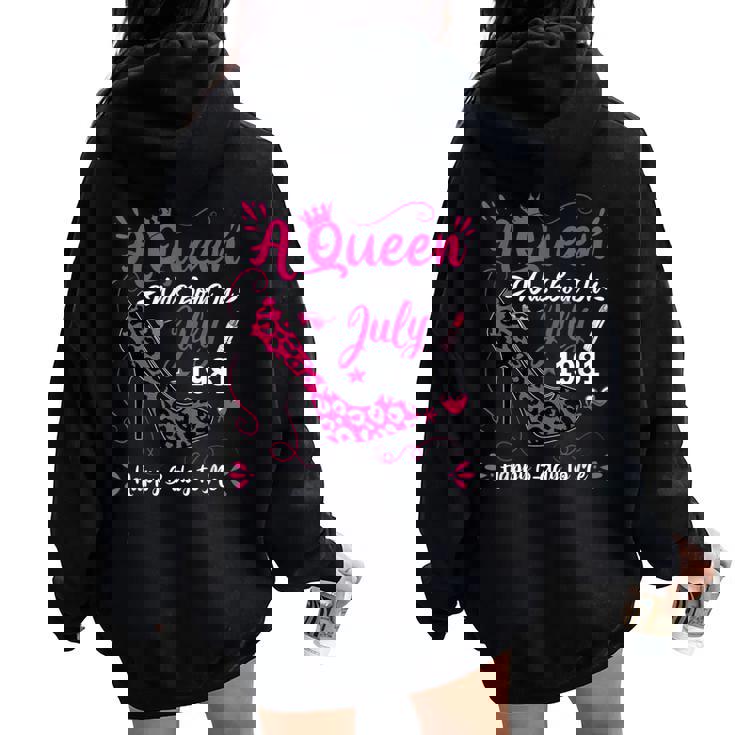 43歳の誕生日 ハイヒール A Queen Was Born In 7月 1981 レディース オーバーサイズ パーカー バックプリント