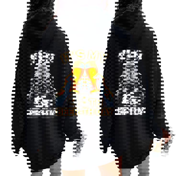 43歳の誕生日プレゼントのアイデアbeerthdayビール レディース オーバーサイズ パーカー バックプリント