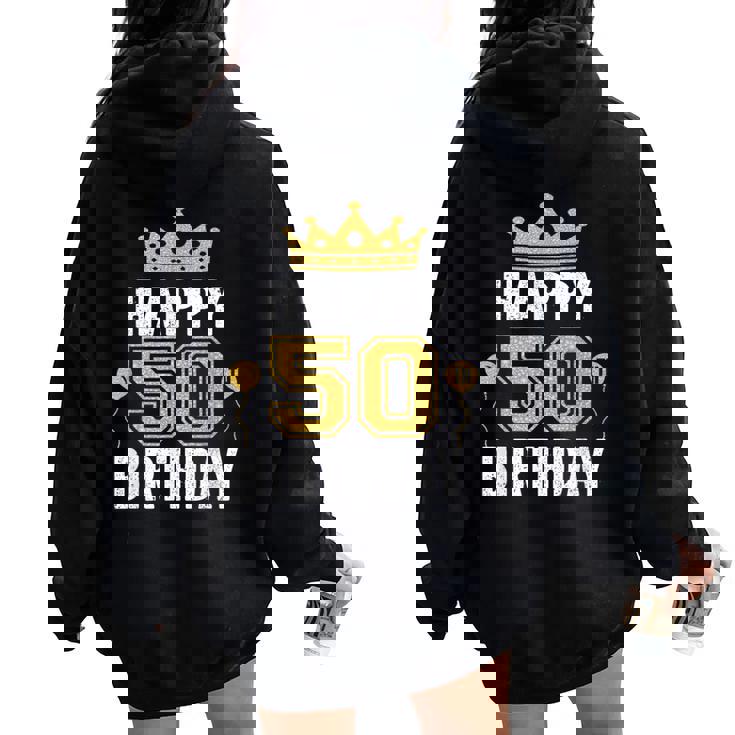 50歳の男性と女性のための50歳の誕生日のアイデア レディース オーバーサイズ パーカー バックプリント