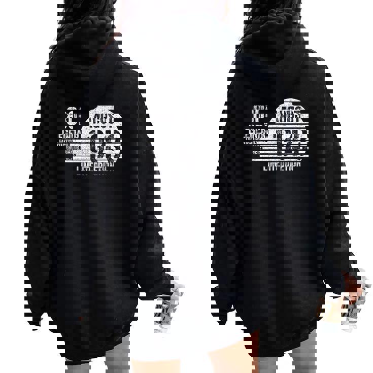 80歳の誕生日 メンズギフト 80歳 女性用 80年 8月 1943 レディース オーバーサイズ パーカー バックプリント