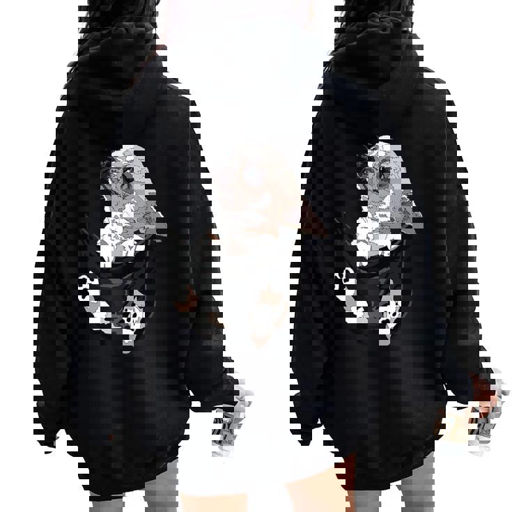 I Am Looking At You 面白い チワワ ポケット犬 お母さん 恋人 レディース オーバーサイズ パーカー バックプリント