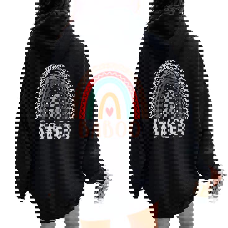 Baboo Rainbow Grandpa Grandfather Fathers Day Baboo Women Oversized Hoodie Back Print