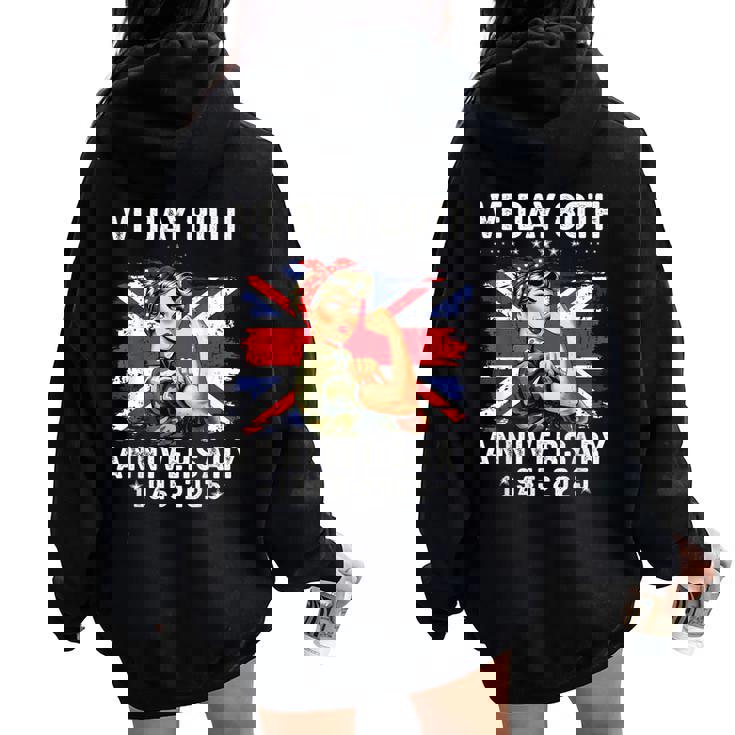 Bandera Del Díae 80 Aniversario Celebracióne Day 2025 Women Oversized Hoodie Back Print