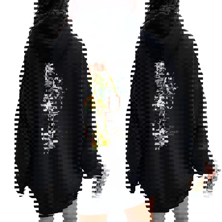 Beauty Flower（5） レディース オーバーサイズ パーカー バックプリント