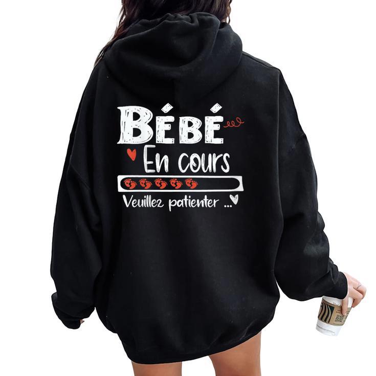 Bébé En Cours Annonce Grossesse Enceinte Sweat à capuche oversize pour femme avec imprimé dans le dos