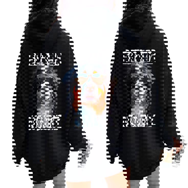 Berner Mommyバーニーズマウンテンドッグ ママ 犬 ママ 母の日 バーニーズマミー レディース オーバーサイズ パーカー バックプリント