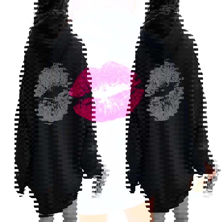 Besoexy Con Estampado De Labios Rosados Para Eseductoras Y Novias In Mangas Women Oversized Hoodie Back Print