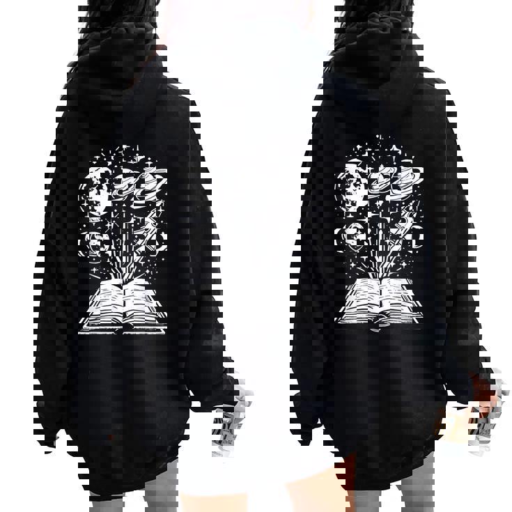 Bookpace Reading Lover Teacher Bookworm Librarian Reader レディース オーバーサイズ パーカー バックプリント