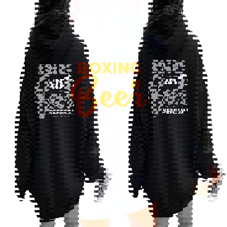 Boxing And Beer Perfectday ボクサー・ボクシング レディース オーバーサイズ パーカー バックプリント