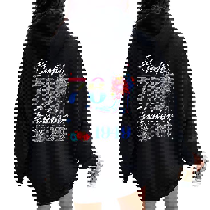 Chapter 76 Fabulousince 1949 76Th Birthday Queen Diamond レディース オーバーサイズ パーカー バックプリント