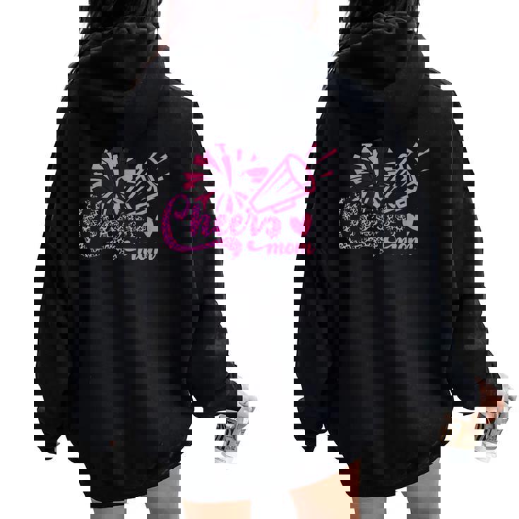 Cheer Mom ヒョウ文字 チアポンポン メガホン付き レディース オーバーサイズ パーカー バックプリント