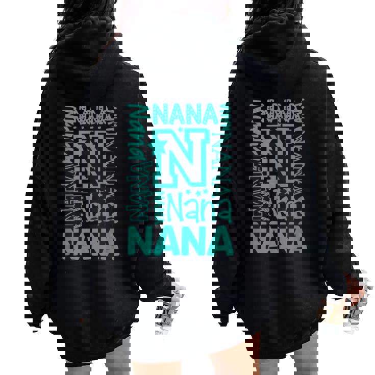 Cheery Nana Grandma レタープリント レディース オーバーサイズ パーカー バックプリント