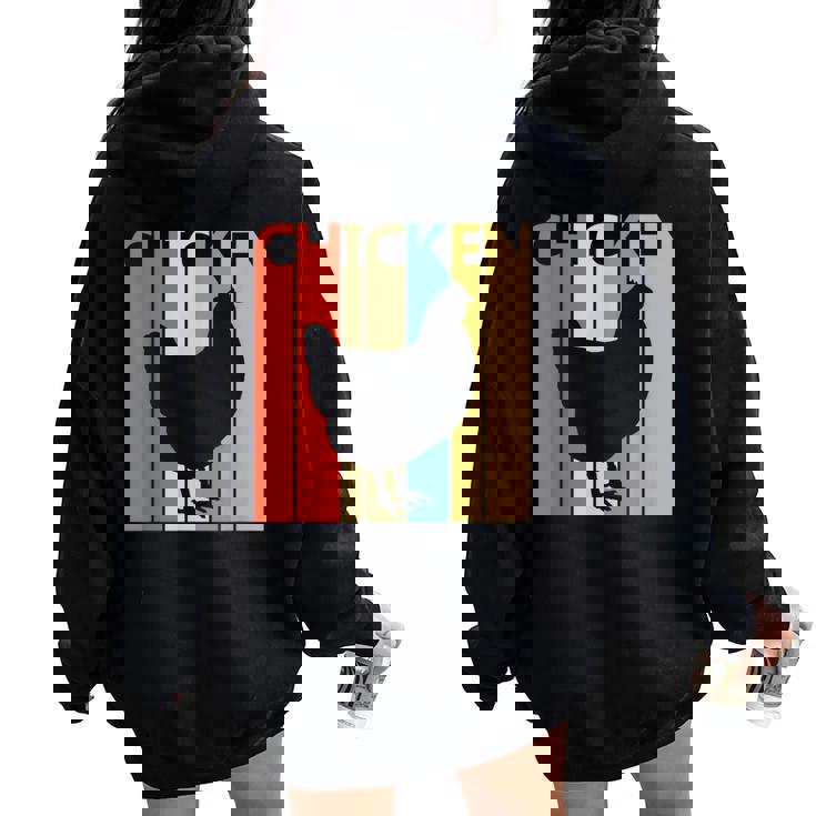 Chicken ニワトリ 動物 レディース オーバーサイズ パーカー バックプリント