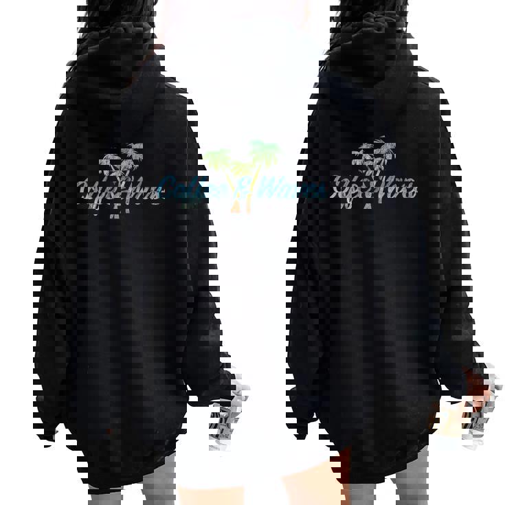 Coffee & Wavesコーヒーと波 サーファー サーフィン コーヒー ウィンドサーファー サーファー レディース オーバーサイズ パーカー バックプリント