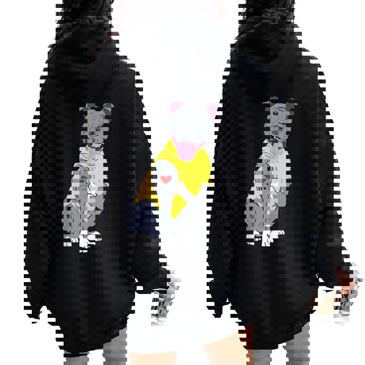 Colección I Love Mom Mamá Día De La Madre Pitbull Dog In Mangas Women Oversized Hoodie Back Print
