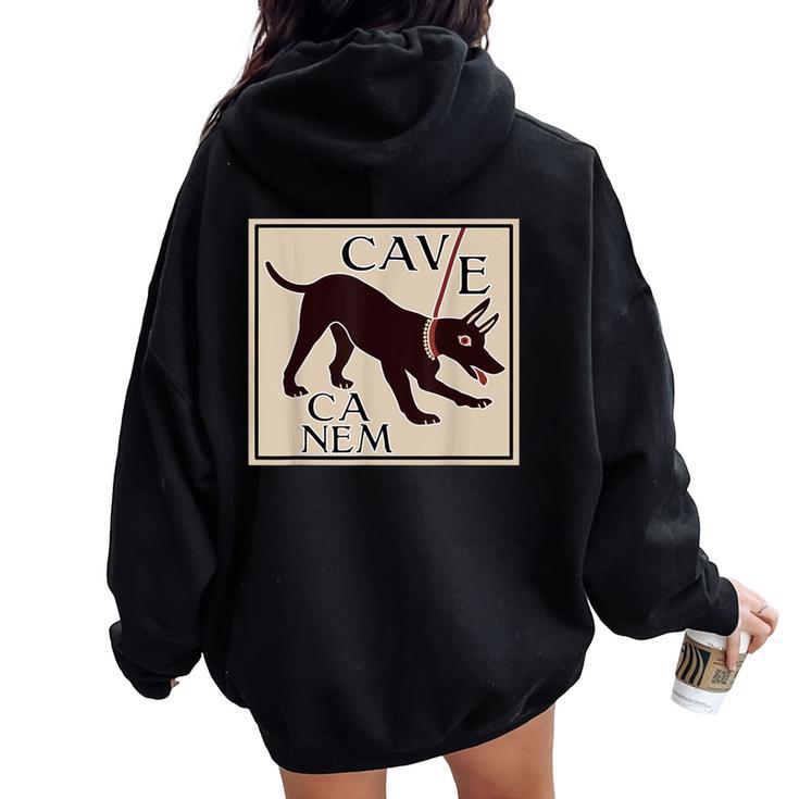Cuidado Con El Perro Cave Canem Imagen Grecorromana Women Oversized Hoodie Back Print