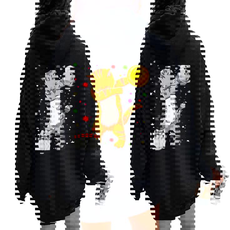 Dabbing Cat ボウリングシャツ 面白いボウリングギフト 猫 お母さん 女の子 レディース オーバーサイズ パーカー バックプリント