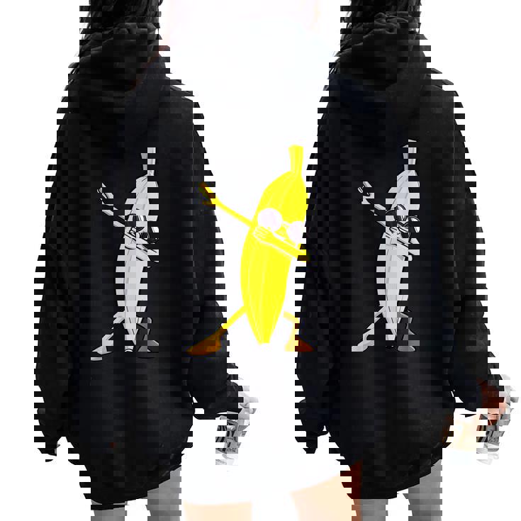 Dabbing バナナ ハワイアン トロピカル フルーツ好き 男性 女性 キッズ レディース オーバーサイズ パーカー バックプリント