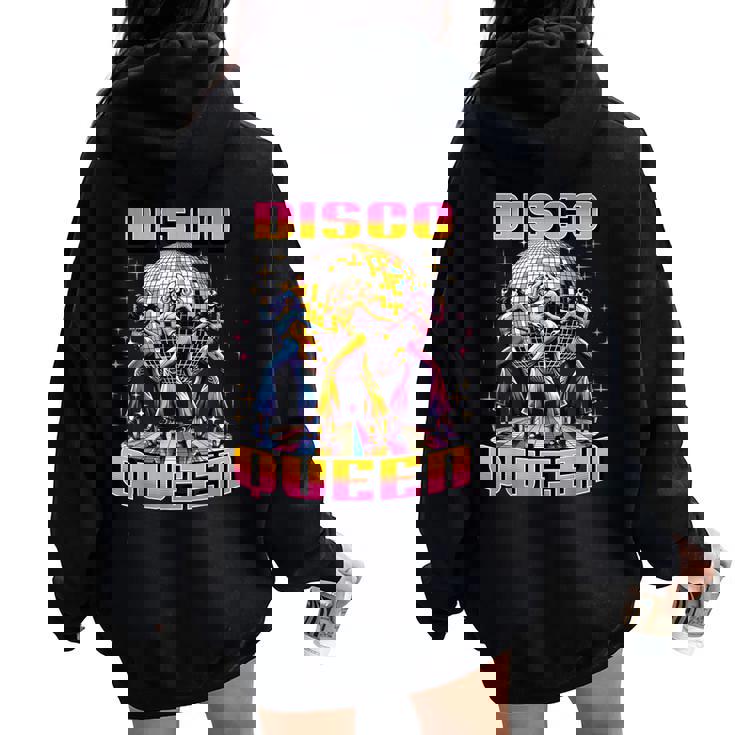 Disco Queen Retro Dancing 70 80 Disco Women Oversized Hoodie Back Print
