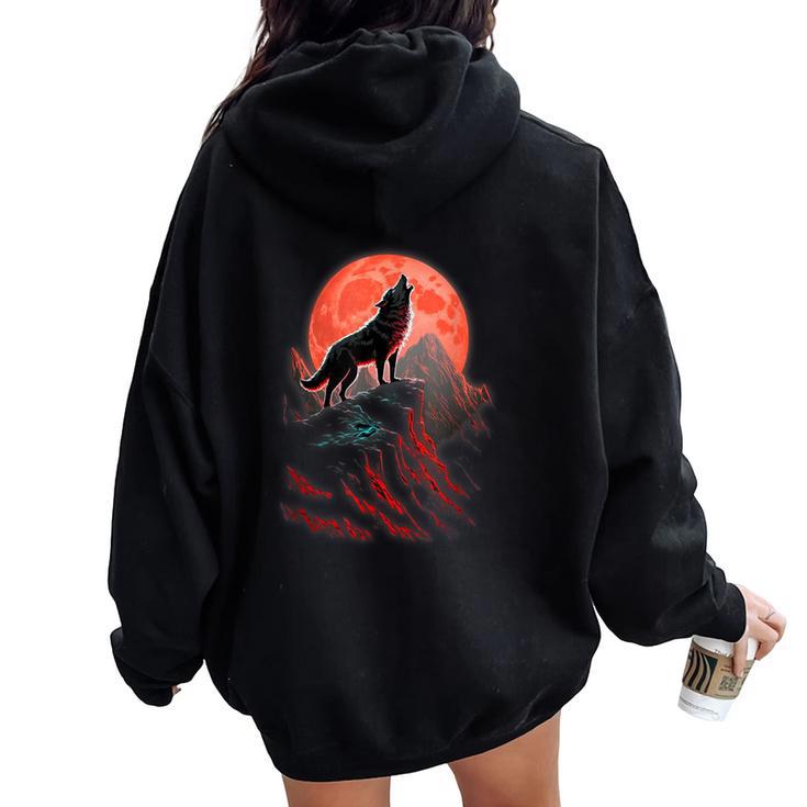 Disfraz De Lobo Para Niños Lobo Lobo Lobo Women Oversized Hoodie Back Print