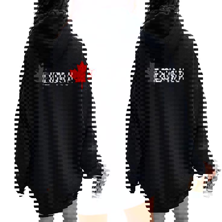 Elbows Up Canada Never 51 カナダ国旗 面白い 男性 女性 ギフト レディース オーバーサイズ パーカー バックプリント