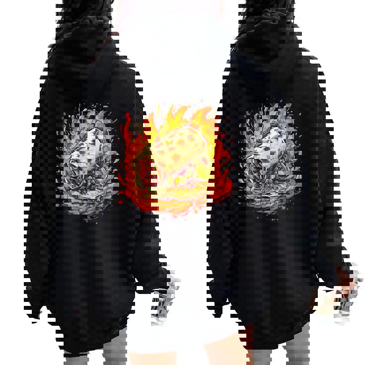 Flames Beef Burrito Costume Per Gli Amanti Del Costume Cibo Divertente Felpa con cappuccio oversize da donna con stampa posteriore