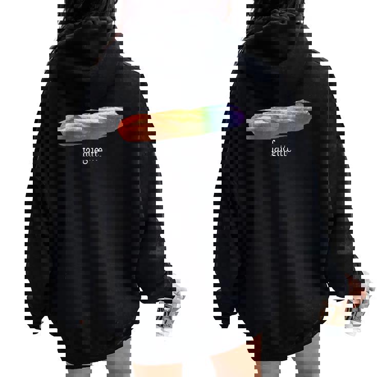 Baguette Rainbow Faguette Lgbt Pride Month Women Oversized Hoodie Back Print