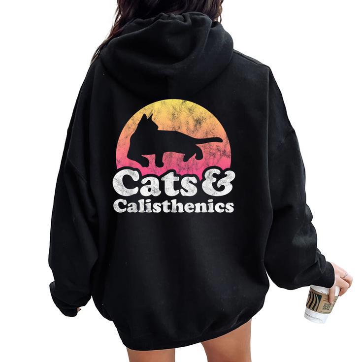 Gatos Y Calistenia Hombre O Gato Y Calistenia Women Oversized Hoodie Back Print