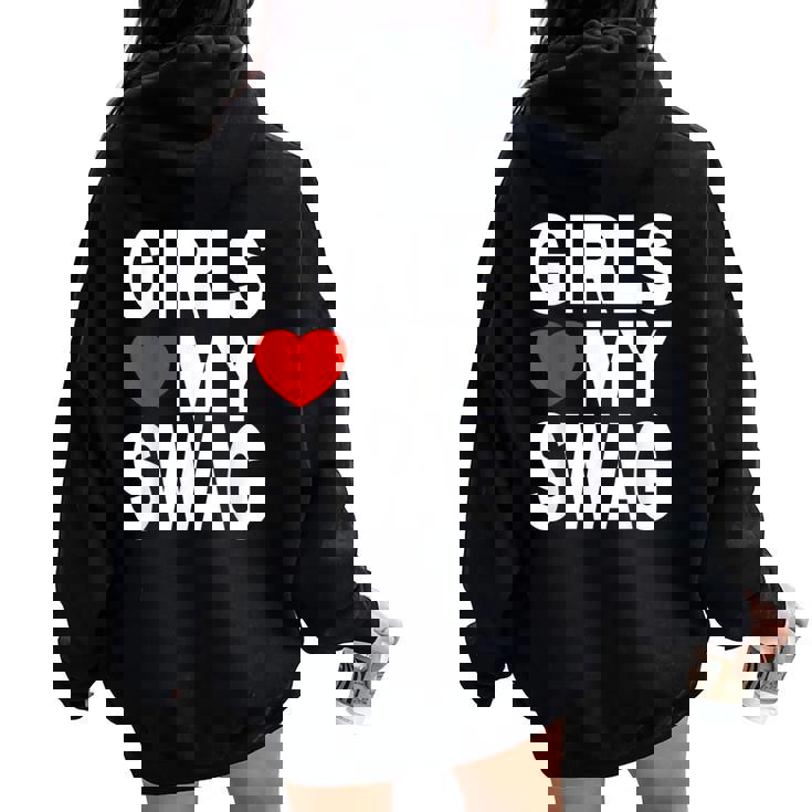 Girls Love Mywag シャツ おもしろい言葉 ガールズ Love Mywag レディース オーバーサイズ パーカー バックプリント