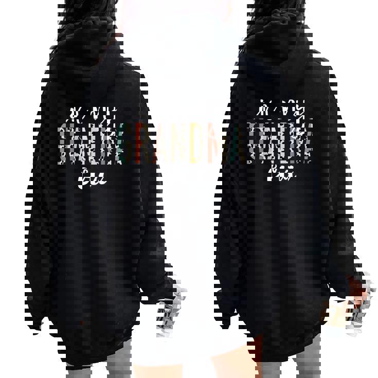 In My Grandma Era Leopard Letter Print Grandma Women Oversized Hoodie Back Print