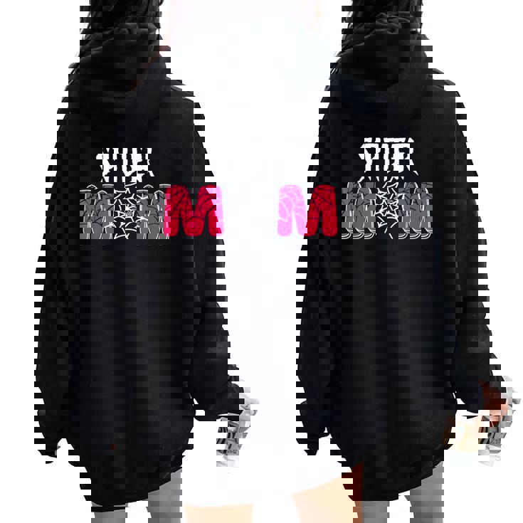 Groovy Spider Mom Matching Family Party Mama Women Oversized Hoodie Back Print