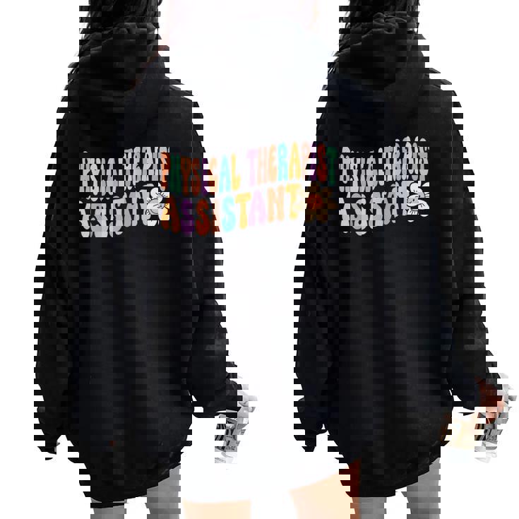 Groovy 理学療法士アシスタント デイジーフラワー レトロ Pta レディース オーバーサイズ パーカー バックプリント