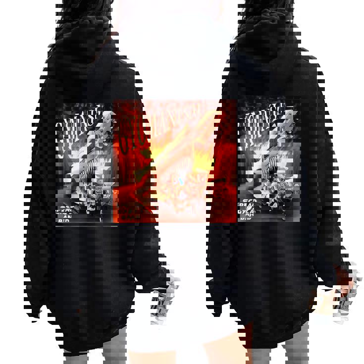 Gyomanism レディース オーバーサイズ パーカー バックプリント