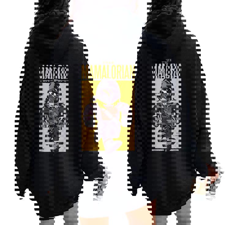 Hombre El Mamalorian Feliz Madres Hustler Día De La Madre Broma Women Oversized Hoodie Back Print