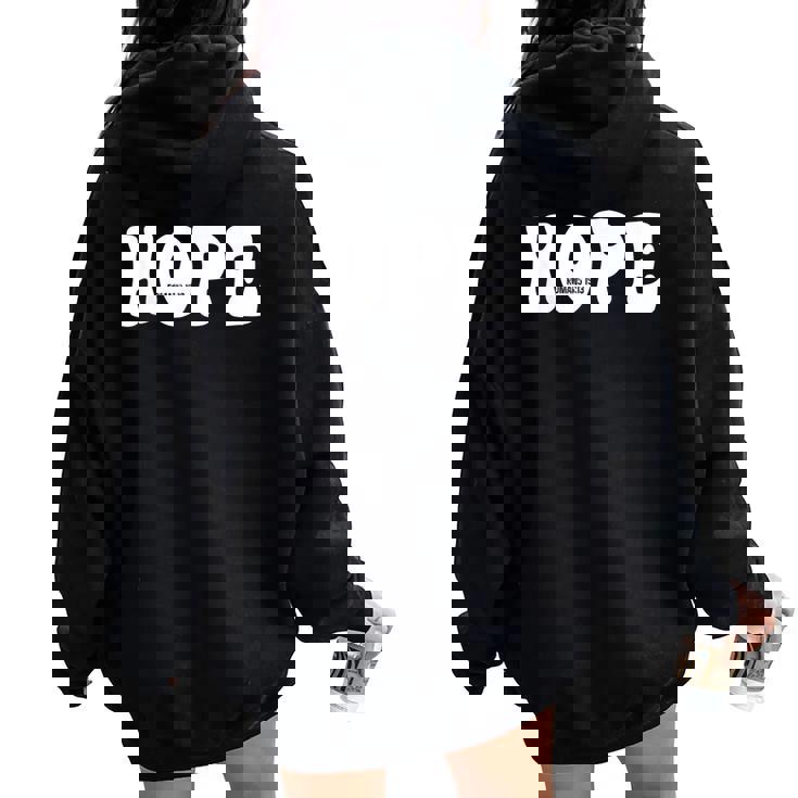 Hope Romans 15 13 レトロ グルービー 面白い クリスチャン 信仰 聖書 J レディース オーバーサイズ パーカー バックプリント