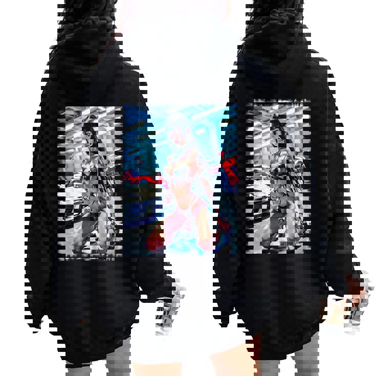 Hot Girl On メンズ Hot Asian Girl 輸入モデル レディース オーバーサイズ パーカー バックプリント