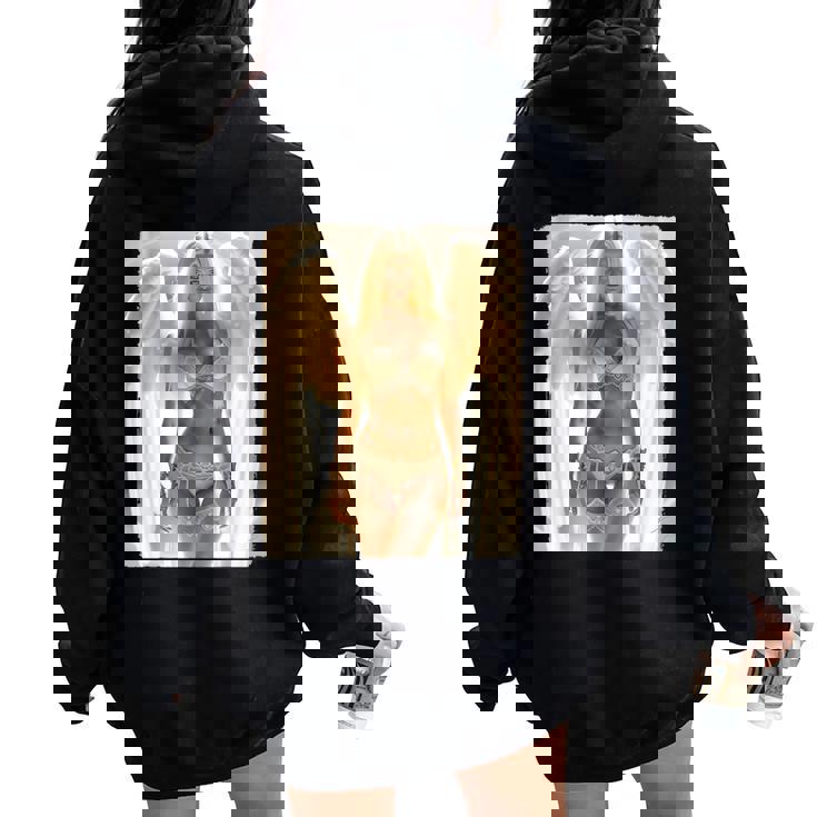 Hot Girl On 男性用 セクシー ブロンド エンジェル ガール ピンナップ レディース オーバーサイズ パーカー バックプリント