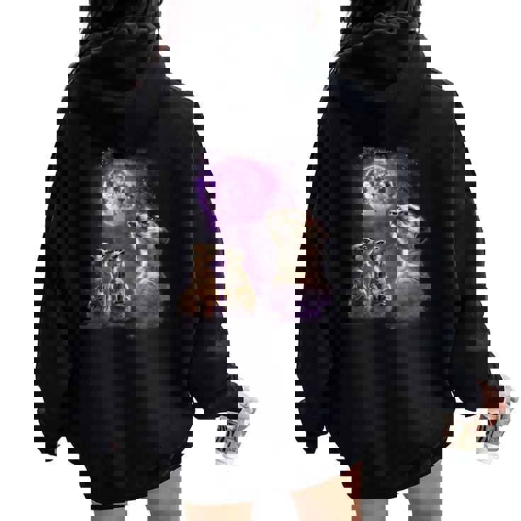 Howling At The Moon シャツ 面白いミーアキャットシャツ ミーアキャット レディース オーバーサイズ パーカー バックプリント