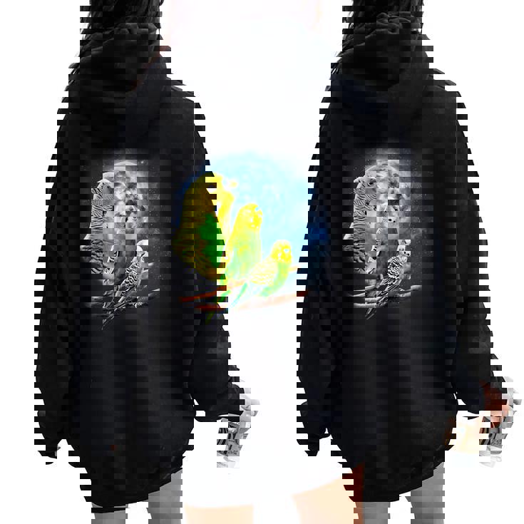 Howling At The Moon シャツ インコシャツ インコ セキセイインコ レディース オーバーサイズ パーカー バックプリント