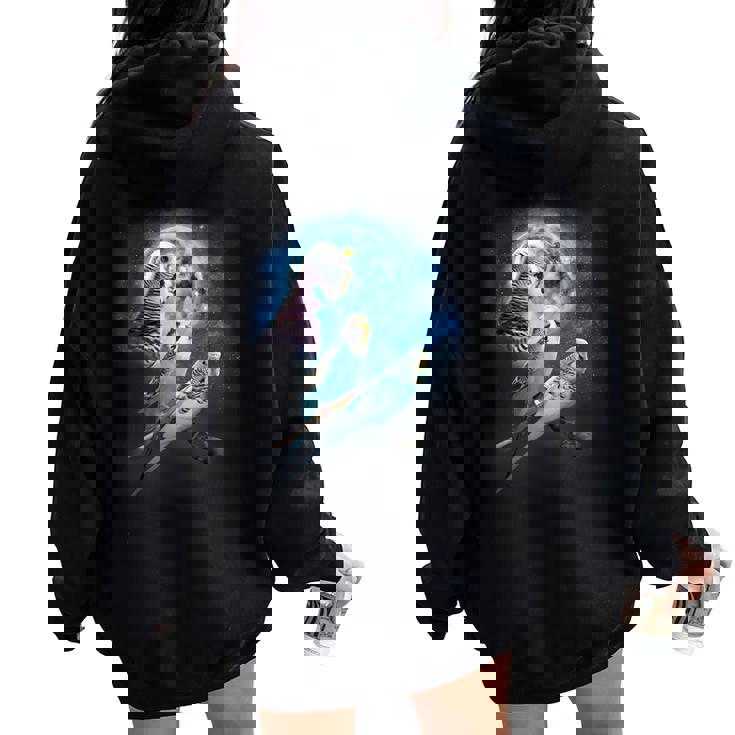 Howling At The Moon シャツ インコシャツ ファニーセキセイインコシャツ レディース オーバーサイズ パーカー バックプリント