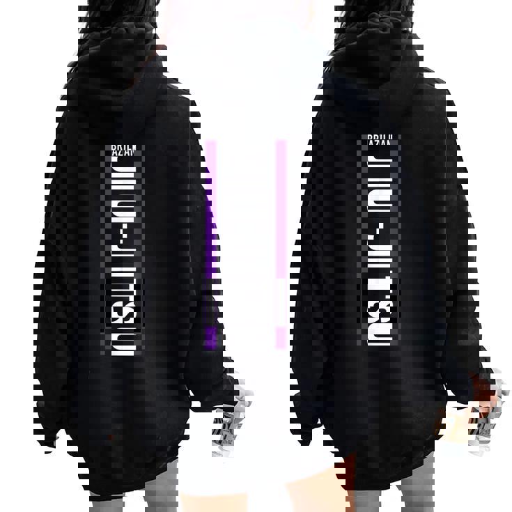 Jiu Jitsu Combat Belt Purple Women Oversized Hoodie Back Print